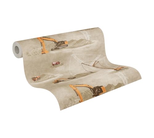 Tapete Kinderzimmer - Kindertapete Jungs - Bagger Tapete beige gelb Spielzimmer - 10,05m x 0,53m - Made in Germany Tapete Kinderzimmer - Kindertapete Jungs - Bagger Tapete beige gelb Spielzimmer - 10,05m x 0,53m - Made in Germany von A.S. Création