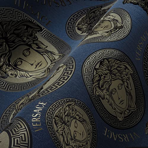 A.S. Création VERSACE WALLPAPER Blau Perlbeige Schwarz Designer Tapete Vliestapete Logo Medusa 386113 10,05x0,70m Made in Germany A.S. Création VERSACE WALLPAPER Blau Perlbeige Schwarz Designer Tapete Vliestapete Logo Medusa 386113 10,05x0,70m Made in Germany von A.S. Création