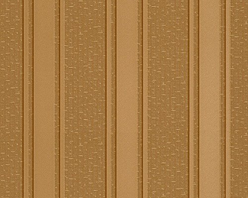 VERSACE WALLPAPER Vliestapete - Luxustapete gestreift - 10,05 m x 0,70 m - braun gelb metallic - - Designertapete Made in Germany - 962371 von A.S. Création