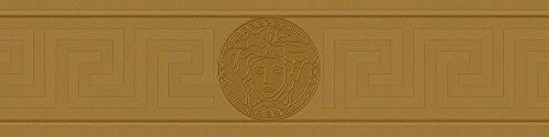Versace Design Bordüre Gold - Logo Grafikmuster Metallic geometrisch - Livingwalls Borte 5,00 m x 0,13 m - Made in Germany von A.S. Création