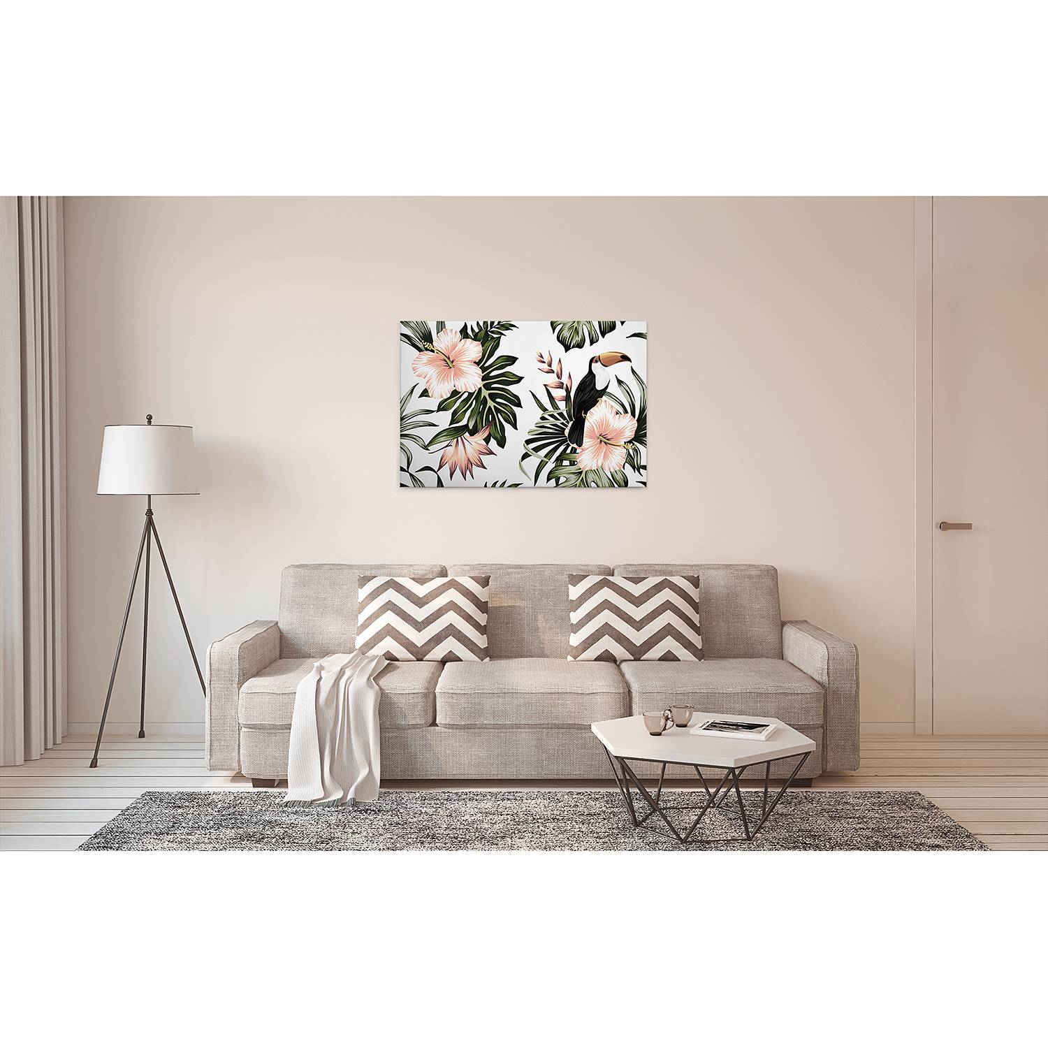 Wandbild Vogel Floral Toucan von A.S. Création