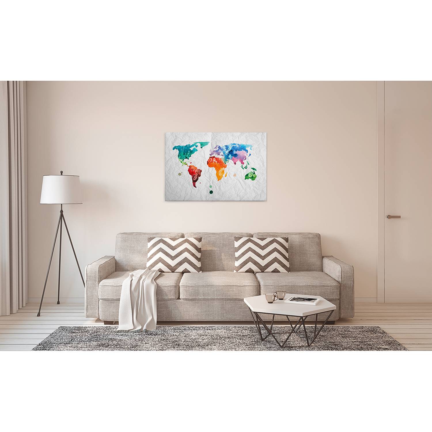 Wandbild Weltkarte Colourful World von A.S. Création