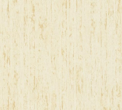 livingwalls Tapete Beige Gelb - Tapete Holzoptik 395614 - Holzfaser Vliestapete Design - Wandtapete Holz für verschiedene Räume - 10,05m x 0,53m -Made in Germany von A.S. Création