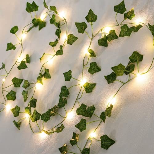 A.bigwhale Lichterkette mit Blättern, Efeu Künstlich mit Lichterkette, Efeugirlande Lichterkette Innen 2m, Grüne Blatt Efeuranke mit 20 LED Licht, Frühling Pflanzen Dekoration für Hochzeit Party A.bigwhale Lichterkette mit Blättern, Efeu Künstlich mit Lichterkette, Efeugirlande Lichterkette Innen 2m, Grüne Blatt Efeuranke mit 20 LED Licht, Frühling Pflanzen Dekoration für Hochzeit Party von A.bigwhale