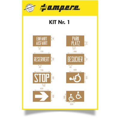 Schablonen KIT Nr. 1 -8 Schablonen von A.m.p.e.r.e