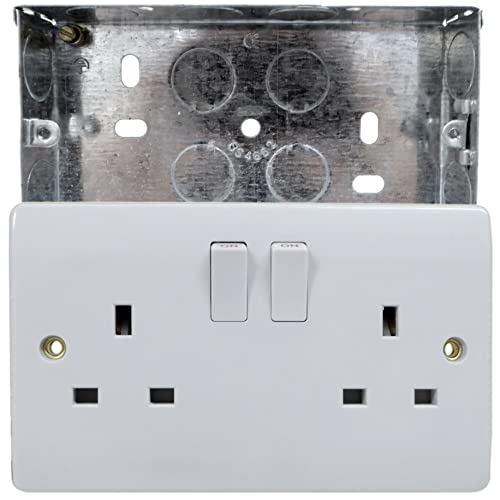 Doppelsteckdose für Ziegel, Beton, Stein, harte Wände, 25 mm, 13 Ampere von A1 ELECTRICS A1ELECTRICS.COM