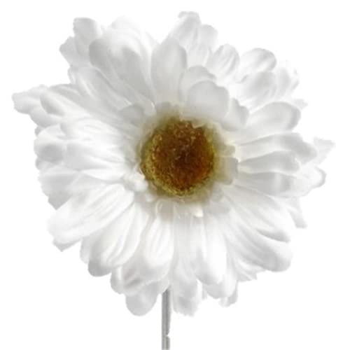 6 x Kunstblume, mit Stiel, weiß, Gerbera Big Bloom-besonders dramatischen, für Haus und Garten von A1-Homes