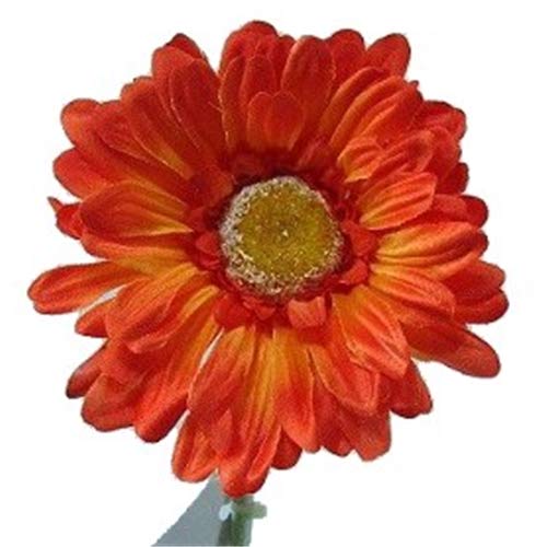 A1-Homes 6 x Artificial Single Stem Orange Gerbera with Big Bloom - Very Dramatic - Home Garden von A1-Homes