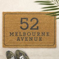 Bürste Türmatte Personalisierte Haustürmatte Individuell Bedruckte Das Geschenk Des Ersten Hauses Paares Borderd Adresse von A1GraphicsLtd