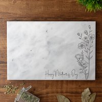 Personalisierte Massivem Marmor Schneidebrett Muttertag Individuell Bedruckte Käsebrett Blumenzweige von A1GraphicsLtd