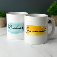 Personalisierte Name Tee Kaffeetasse Aquarell Effekt Mit - Kaffee Liebhaber Geschenkidee Geburtstag Teetasse von A1GraphicsLtd
