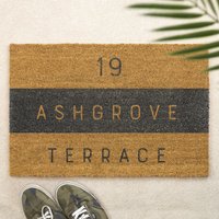 Bürste Türmatte Personalisierte Haustürmatte Individuell Bedruckte Erste Hauspaargeschenk Gestreifte Adresse von A1GraphicsLtd