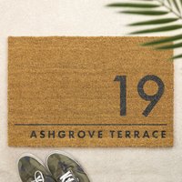 Bürste Türmatte Personalisierte Haustürmatte Individuell Bedruckte Erste Hauspaargeschenk Moderne Adresse von A1GraphicsLtd