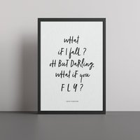 What If I Fall Erin Hanson Zitat Poster Druck Typografie Inspiration - Erhältlich Mit Rahmen von A1GraphicsLtd