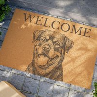Rottweiler Willkommens-Matte, Geschenk Für Rottweiler-Besitzer, Personalisierte Fußmatte, Wohnkultur, Einweihungsgeschenk von A1PrintsDE