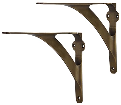 A29 2er-Set Classic 5 7/8 Zoll Messing-Regalhalterungen mit antikem Messing-Finish Verstellbare Hochleistungs-Stützhalterungen Einfache Installation Hardware A29 2er-Set Classic 5 7/8 Zoll Messing-Regalhalterungen mit antikem Messing-Finish Verstellbare Hochleistungs-Stützhalterungen Einfache Installation Hardware von A29