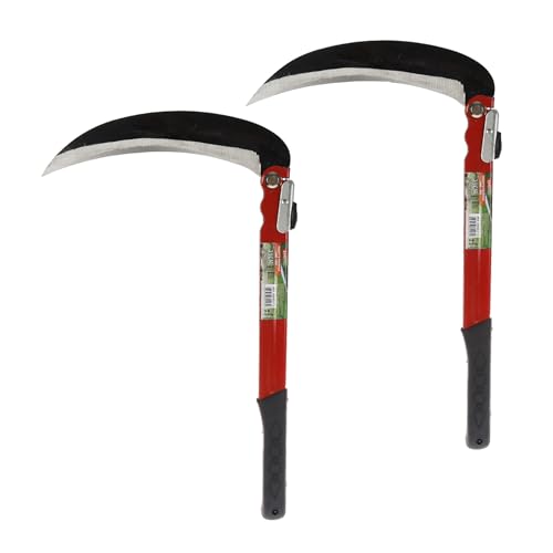 2 Stück – A2ZWORLD Sense faltbar 39 cm, Mehrzweck-Gartenarbeit, Grassense zum Jäten, tragbare Sicherheitssense für Notausflüge, Sichelwerkzeug, Klinge 21 cm von A2ZWORLD