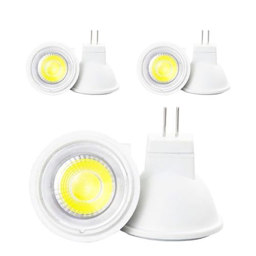 A2ZWORLD 6 Stück LED-Leuchtmittel MR11 35 mm, GU4 LED AC/DC 12 V 3 W 300 lm, Durchmesser 35 mm, Höhe 31 mm, Winkel 50 ° (Kaltweiß 6000 K) von A2ZWORLD