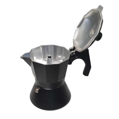 A2ZWORLD Aluminium Mokkakanne, nicht geeignet für Induktionskochfelder, Schwarz (3 Tassen) von A2ZWORLD