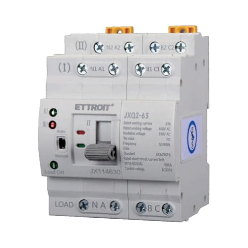 A2ZWORLD Automatischer Transferschalter, ATS Modular 4P AC400V 63A, Photovoltaik-Transferschalter, belegt 4 Module DIN-Schiene A2ZWORLD Automatischer Transferschalter, ATS Modular 4P AC400V 63A, Photovoltaik-Transferschalter, belegt 4 Module DIN-Schiene von A2ZWORLD