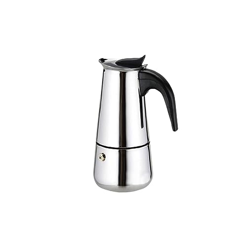 A2ZWORLD Espressokocher aus Edelstahl mit hitzebeständigem Griff, geeignet für Elektro- und Gasherde, nicht für Induktion geeignet, erhältlich in 4 Größen (4 Tassen) von A2ZWORLD