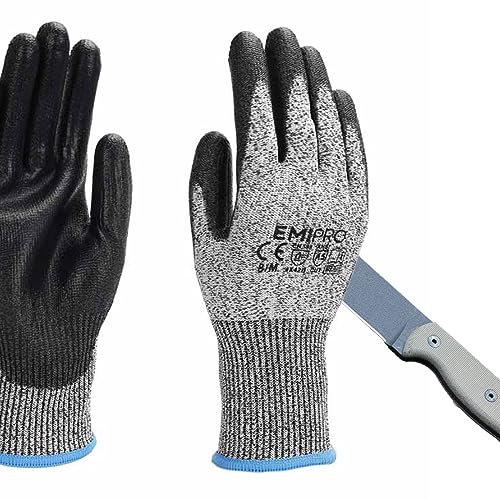 A2ZWORLD Handschuhe mit hoher Schnittfestigkeit, schnittfeste Handschuhe Level 5, Smart Touch, Schaumstoff, fester Halt, Stretch-Fit, 1 Paar (L Größe 9) von A2ZWORLD