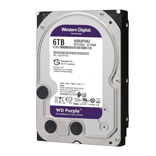 A2ZWORLD Interne Überwachungsfestplatte, 6 TB, 6 GB/s, 3,5 Zoll SATA, interner 64 MB Cache, 5400 U/min von A2ZWORLD