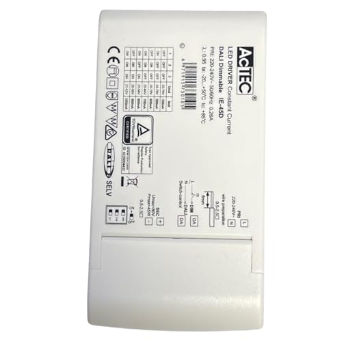 LED-Treiber dimmbar DALI 2 und Push Dimming, 45 W konfigurierbarer Konstantstrom 350 mA 500 mA 600 mA 700 mA 800 mA 900 mA 1050 mA LED-Treiber dimmbar DALI 2 und Push Dimming, 45 W konfigurierbarer Konstantstrom 350 mA 500 mA 600 mA 700 mA 800 mA 900 mA 1050 mA von A2ZWORLD