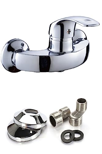 Duscharmatur-Set, Wasserhahn für Badezimmer, Größe 150 x 180 x 100 mm, Farbe Silber Chrom, Einhebel von A2ZWORLD