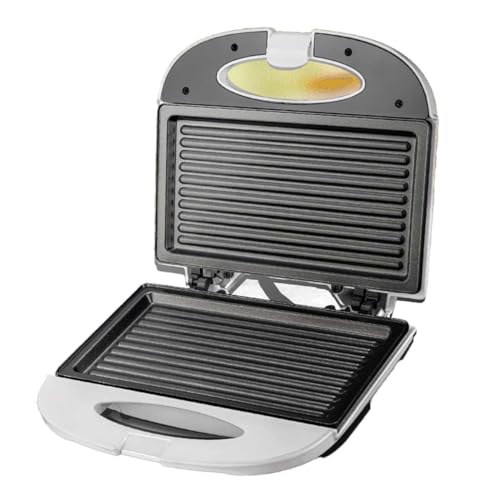Elektrischer Toaster, 750 W, Antihaft-Toaster, Toastplatte und Grill mit automatischem Thermostat, Sandwich-Grill (weiß) von A2ZWORLD
