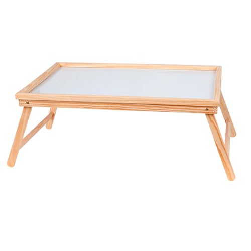 Holz-/Bambus-Tisch zum Essen im Bett, Frühstückstisch, Tablet-Tisch, zusammenklappbarer Mini-Schreibtisch für Bett (Holz) von A2ZWORLD