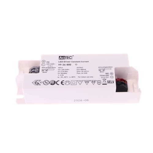 A2ZWORLD LED-Treiber DC, 800 mA max. 34 W, LED-Netzteil Konstantstrom, Eingang 220-240 V, Ausgang 30 V-42 V DC, Anschluss mit Drähten A2ZWORLD LED-Treiber DC, 800 mA max. 34 W, LED-Netzteil Konstantstrom, Eingang 220-240 V, Ausgang 30 V-42 V DC, Anschluss mit Drähten von A2ZWORLD