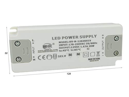 LEDLUX CV8240 Netzteil Trafo CV 40W 24V 1,67A Super Slim Solo 19mm Dicke (20W 12V) von A2ZWORLD