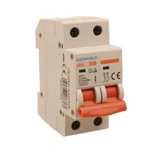 Leistungsschalter 25A B25, Bipolar 2P, Kurve B 6kA, 2 Module DIN 220V AC, zertifiziert IEC60898-1, Serie SB6L Leistungsschalter 25A B25, Bipolar 2P, Kurve B 6kA, 2 Module DIN 220V AC, zertifiziert IEC60898-1, Serie SB6L von A2ZWORLD
