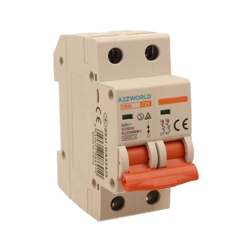 Leistungsschalter 25A C25, Bipolar 2P, Kurve C 6kA, 2 Module DIN 220V AC, zertifiziert IEC60898-1, Serie SB6L Leistungsschalter 25A C25, Bipolar 2P, Kurve C 6kA, 2 Module DIN 220V AC, zertifiziert IEC60898-1, Serie SB6L von A2ZWORLD