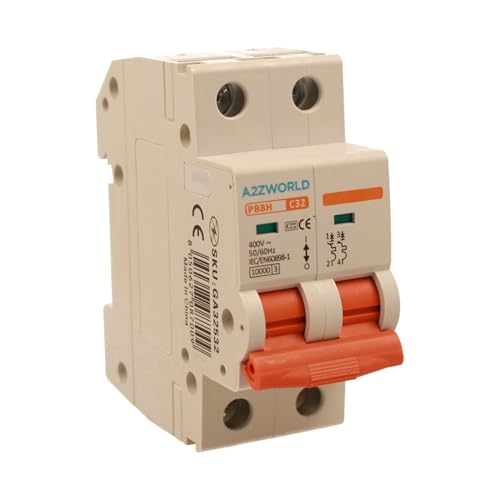 Leistungsschalter 32 A C32, Bipolar 2P, Kurve C 10 kA, 2 Module DIN 220 V AC, zertifiziert IEC60898-1, Profi-Serie PB8H Leistungsschalter 32 A C32, Bipolar 2P, Kurve C 10 kA, 2 Module DIN 220 V AC, zertifiziert IEC60898-1, Profi-Serie PB8H von A2ZWORLD