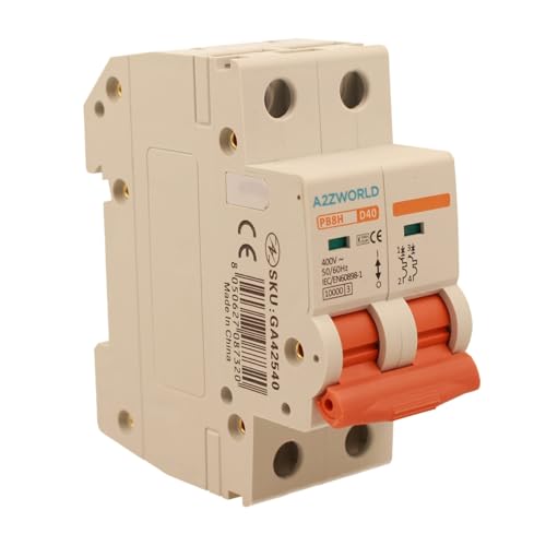 Leistungsschalter Curve D 40A D40, Bipolar 2P 10kA, 2 Module DIN 220V AC, zertifiziert IEC60898-1, Profi-Serie PB8H Leistungsschalter Curve D 40A D40, Bipolar 2P 10kA, 2 Module DIN 220V AC, zertifiziert IEC60898-1, Profi-Serie PB8H von A2ZWORLD