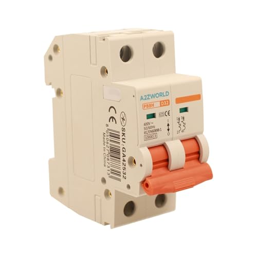 Leistungsschalter gebogen D 32 A D32, Bipolar 2P 10 kA, 2 Module DIN 220 V AC, zertifiziert IEC60898-1, Profi-Serie PB8H Leistungsschalter gebogen D 32 A D32, Bipolar 2P 10 kA, 2 Module DIN 220 V AC, zertifiziert IEC60898-1, Profi-Serie PB8H von A2ZWORLD