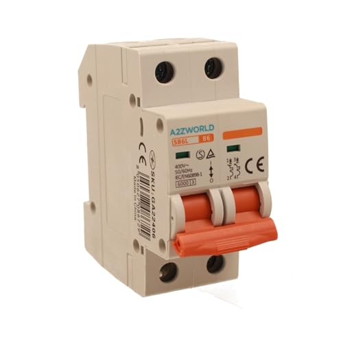 Leitungsschutzschalter 6A B6, Bipolar 2P, Kurve B 6kA, 2 Module DIN 220V AC, zertifiziert IEC60898-1, Serie SB6L Leitungsschutzschalter 6A B6, Bipolar 2P, Kurve B 6kA, 2 Module DIN 220V AC, zertifiziert IEC60898-1, Serie SB6L von A2ZWORLD