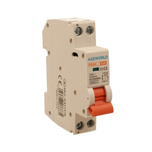 Leitungsschutzschalter Kurve B 16A B16, 1P+N 6kA, 1 Modul DIN 220V AC, zertifiziert IEC60898-1, Serie PN8H Leitungsschutzschalter Kurve B 16A B16, 1P+N 6kA, 1 Modul DIN 220V AC, zertifiziert IEC60898-1, Serie PN8H von A2ZWORLD