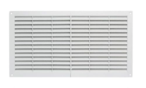 Lüftungsgitter mit Moskitonetz, Lüftungsgitter aus Kunststoff, Abluftgitter, Farbe Weiß, Made in Italy (L430 mm H230 mm, rechteckig) von A2ZWORLD