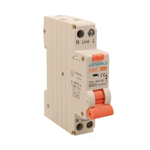 Magnetothermischer Differentialschalter 1 Modul Typ A, 10 A C10, RCBO Slim 1P+N 6 kA 30 mA 220 V, Kurve C, Serie PL8HT Professional Magnetothermischer Differentialschalter 1 Modul Typ A, 10 A C10, RCBO Slim 1P+N 6 kA 30 mA 220 V, Kurve C, Serie PL8HT Professional von A2ZWORLD