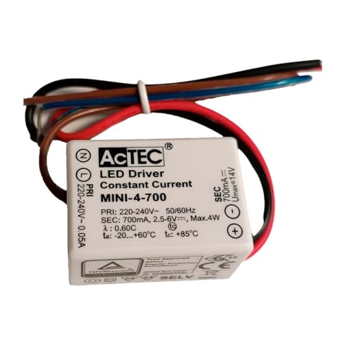 A2ZWORLD LED-Treiber, Konstantstrom, 4 W 700 mA 2,5-6 V, Mini-Netzteil für LED-Streifen, IP65 von A2ZWORLD