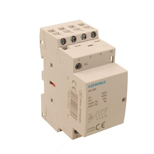 Modularer Stromstoßschalter 4P 3NO+1NC, 25A 230V AC, 2 DIN-Module, IEC61095 IEC60947-4-1, IP20, Serie HC-425 Professional von A2ZWORLD