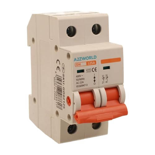 Modularer Trennschalter 125 A, 2P zweipolig, 2 Module DIN 220 V AC, IP20, zertifiziert IEC60947-3 Modularer Trennschalter 125 A, 2P zweipolig, 2 Module DIN 220 V AC, IP20, zertifiziert IEC60947-3 von A2ZWORLD