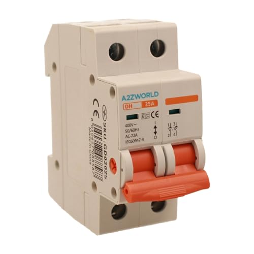Modularer Trennschalter 25 A, 2P zweipolig, 2 Module DIN 220 V AC, IP20, zertifiziert IEC60947-3 von A2ZWORLD