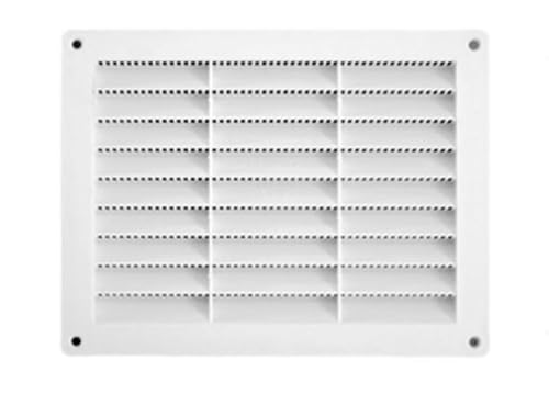 Rechteckiges Lüftungsgitter aus Kunststoff, quadratisch, mit Moskitonetz, Schutz gegen Insekten, Farbe Weiß, Made in Italy (200 x 150 mm) von A2ZWORLD