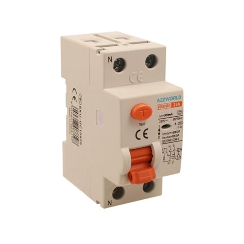 Reiner Differentialschalter Typ A, Lebensretter 300 mA 25 A, RCCB 1P+N 6kA 220 V, 2 DIN-Module, Serie PR8NM, elektromagnetisch, IEC61008-1 zertifiziert von A2ZWORLD