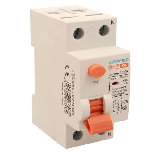 Reiner Fehlerstromschutzschalter Typ A, lebensrettend 25 A, RCCB 1P+N 10 kA 30 mA 220 V, 2 DIN-Module, Serie PR8HM, elektromagnetisch, IEC61008-1 zertifiziert Reiner Fehlerstromschutzschalter Typ A, lebensrettend 25 A, RCCB 1P+N 10 kA 30 mA 220 V, 2 DIN-Module, Serie PR8HM, elektromagnetisch, IEC61008-1 zertifiziert von A2ZWORLD