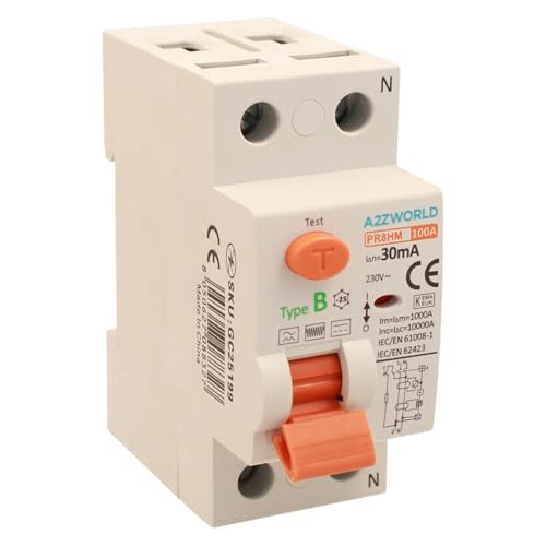 Reiner Fehlerstromschutzschalter Typ B, Lebensretter Typ B 100A, RCCB 1P+N 10kA 30mA 220V, 2 DIN-Module, Serie PR8HM, elektromagnetisch, IEC61008-1 zertifiziert Reiner Fehlerstromschutzschalter Typ B, Lebensretter Typ B 100A, RCCB 1P+N 10kA 30mA 220V, 2 DIN-Module, Serie PR8HM, elektromagnetisch, IEC61008-1 zertifiziert von A2ZWORLD